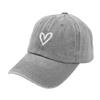 Retro Washed Distressed Love Embroidered Duckbill Cap For Women In Spring And Summer Large Brim Soft Top Baseball Cap Adjustable