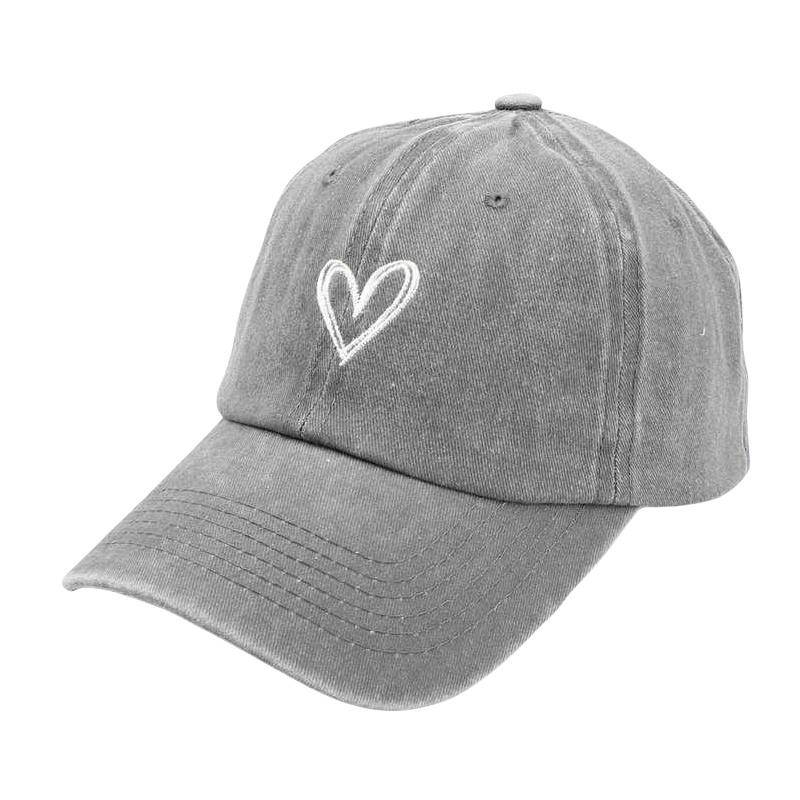 Retro Washed Distressed Love Embroidered Duckbill Cap For Women In Spring And Summer Large Brim Soft Top Baseball Cap Adjustable
