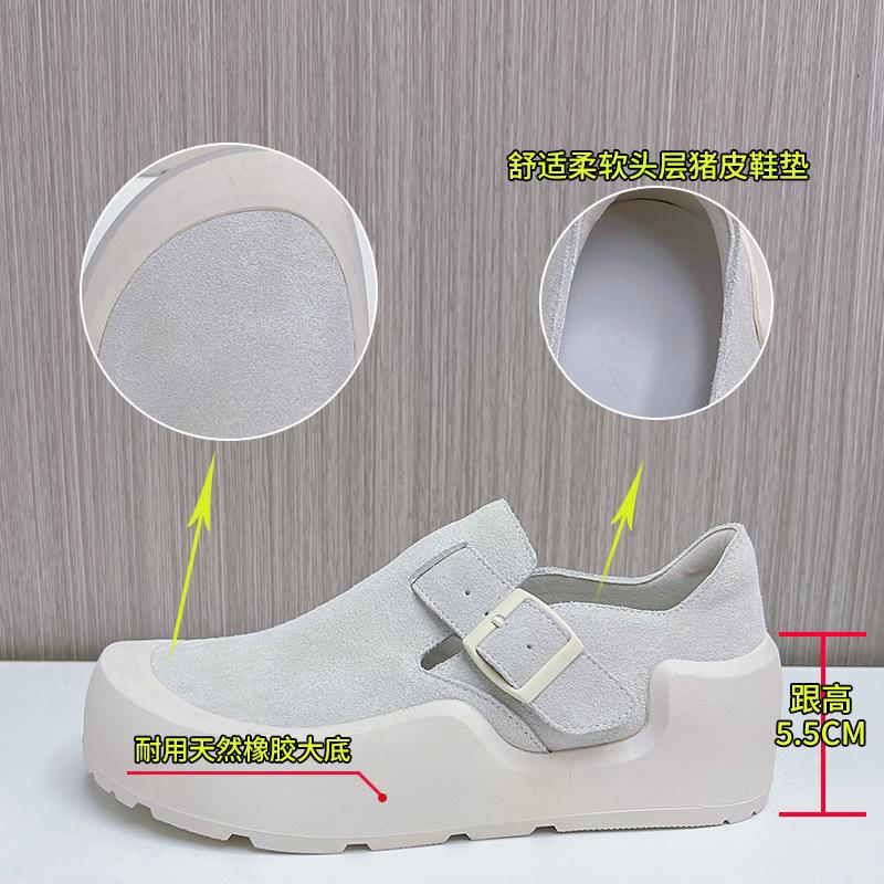 Leather casual single shoes women's 2025 spring new retro big head women's shoes fashion versatile little white shoes women's platform shoes