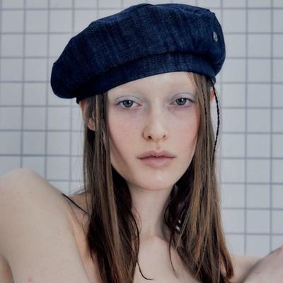 Poesiedame DENIM BERET IN RAW INDIGO