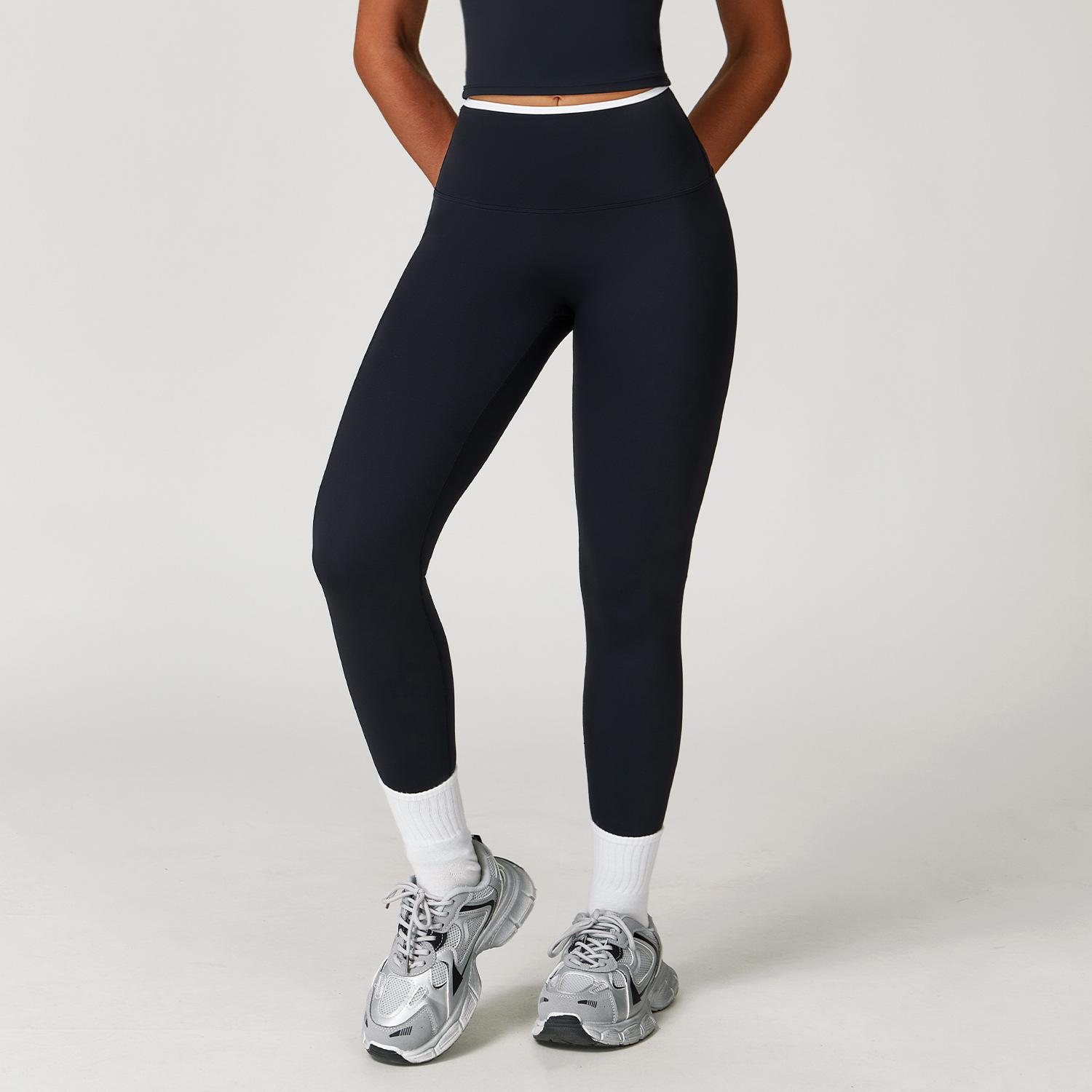 

Новые брюки для йоги Naked с высокой талией, контрастной расцветки, быстросохнущие, для спорта, бега, фитнеса, облегающие женские брюки S