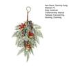 Christmas Teardrop Swag for Front Door Artificial Snow Flocked Swag Wreath with Pine Cones Red Berry for Indoor Outdoor Staircase Wall Decor
