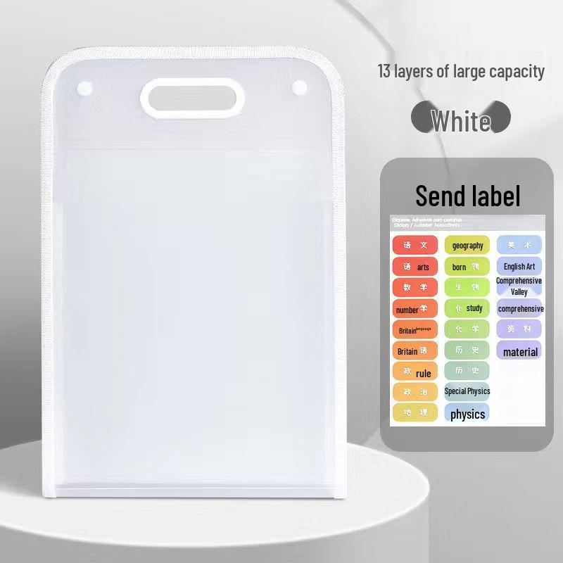 26-lagige Handheld-Akkordeon-Tasche für Highschool-Schüler - Großes Fassungsvermögen, mehrschichtige, klassifizierte Aktenmappe