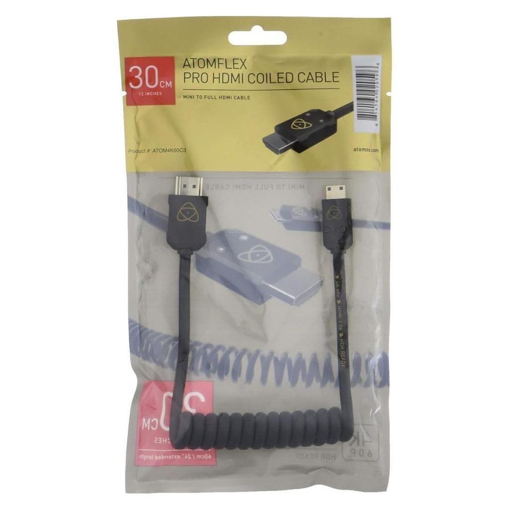 ATOMOS ATOMFLEX PRO HDMI COILED CABLE to Full HDMI Compatible Cable ATOM4K60C3 (Mini 30cm) 2.0