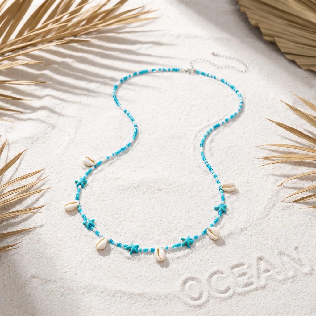 Klassische bunte Reiskörner Muschel Taillenkette für Frauen Handgewebte Bohemian Seestern Bauchkette Sommer Strand Körper Schmuck