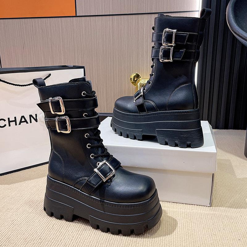 Platform Martin boots goth punk women's universal cos women's heightening shoes Comic-Con mid-tube women's boots