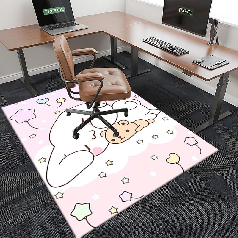 Anime Cartoon Design Chair Mat - Non-Slip Carpet for Office Chairs, Suitable for Home Decor, Living Room, Bedroom, Game Room, and Dormitory Flooring.E