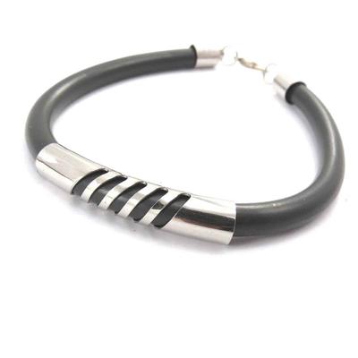 [J8565] - Mixed Bracelet 'Peaceful' Black Steel