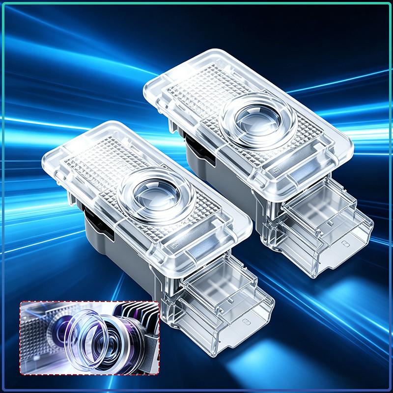 2 peças Acessórios para Carro Luz de Boas-vindas LED HD Lâmpadas Projetoras de Porta de Carro Para Cadillac Escalade Tiburon Deville Seville XT5 XTS CTS BLS SLS DTS SRX