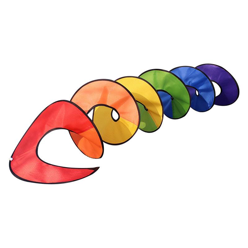

AOTU 2.5m Outdoor Camping Tent Flag Decor Colorful Spiral Wind Spinner Rotating Wind Strips,Size L A