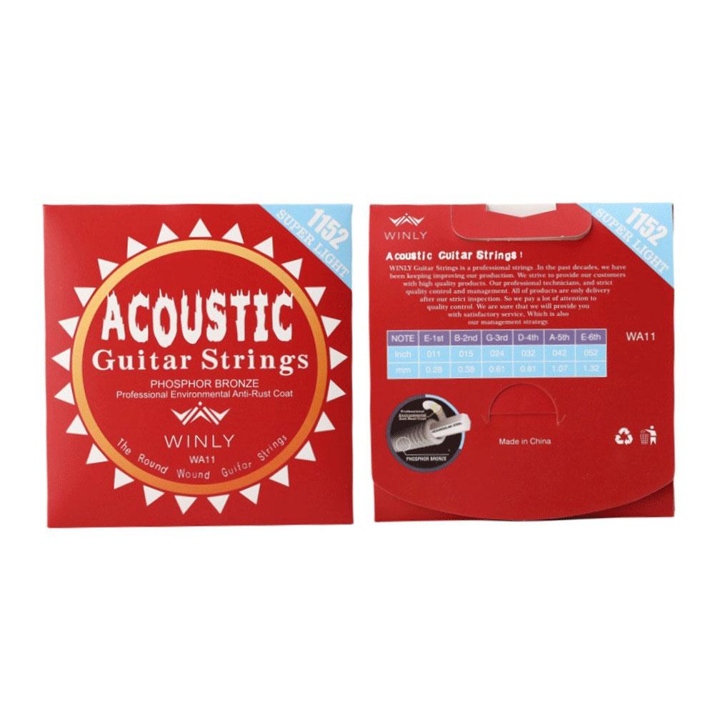 Phosphor Bronze Strings Steel Core Light Acoustic Strings Phosphor Bronze Coating Guitar Strings Guitar Accessories