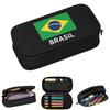Brazil Soccer Team Football Brazilian Flag Pencil Cases for Students School Pen Box Pencil Bag Big Capacity Pencil Pouch