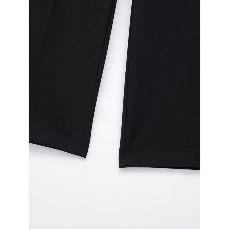 Kaslead Casual Easiest for Match Double Layer Waist Wide Leg Pants