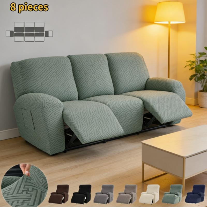 3Seater Recliner Sofa Covers Anti-dirty Stretch Reclining Couch Slipcover Soft Relax Armchair Slipcover for Living Room Home