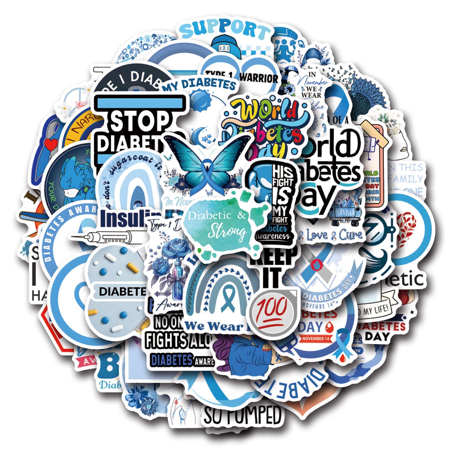 

55 Новых Диабетических Граффити Наклеек Украшают Блокнот Чемодан Мобильный Телефон DIY Водонепроницаемые Наклейки