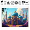 Purple Blue Magic Palace Backdrop Arabian Fantasy Castle Kids Birthday Baby Shower Photography Background