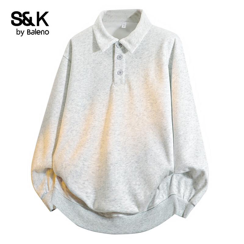 Baleno S&K Men s Casual Polo Collar Long Sleeve Sweatshirt L