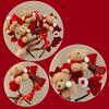 Red New Year Headband Cartoon Plush Hair Hoop Cute Red Velvet Bow Hairband  Women