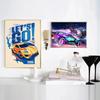Rocket League Plakat Gry Neonowa Gra Wideo Malarstwo na Płótnie Sztuka Ścienna Obraz do Nowoczesnego Pokoju Chłopca Salon Dekoracja Domu