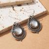 Bohemian Retro Hollow Moonstone Water Drop Dangle Earrings for Women