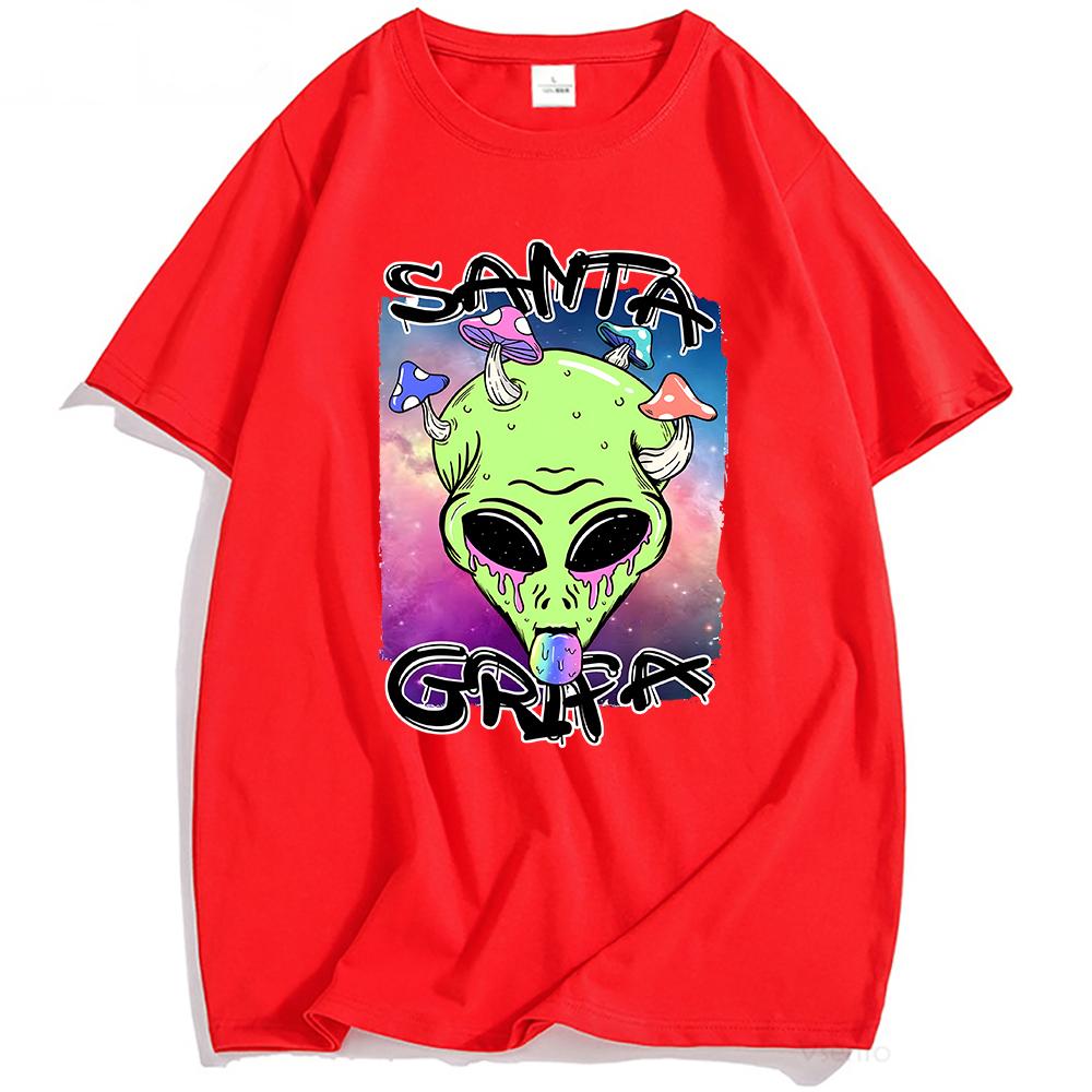 

SG ALIEN T-shirt LA SANTA GRIFA Tshirts Cotton Short Sleeve Male T Shirt Streetwear Unisex Funny Graphic Printing Tees Men Women 2XL