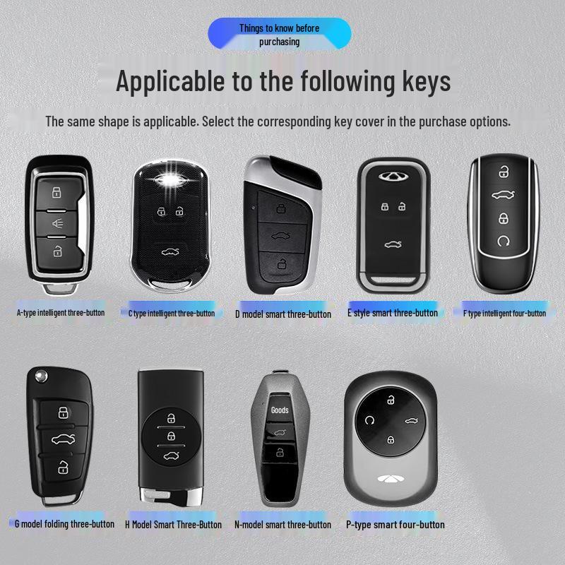 Chery Car Key Cover: Fits Tiggo, EQ1, QQ Ice Cream, Arrizo E - Small, Secure Metal Shell with Hanging Buckle