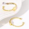 Adjustable Ring Opening 18K Real Gold Plated Flat Circle Pad Bezel Ring Base Round Blanks Fittings For DIY Rings Jewelry Making