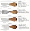 1 BUC Cuțit de Brânză - Cuțit de Brânză din Oțel Inoxidabil cu Mâner din Lemn de Acacia