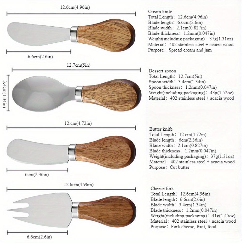 1 PCS Cheese Knife - Stainless Steel Cheese Knife with Acacia Wood Handle