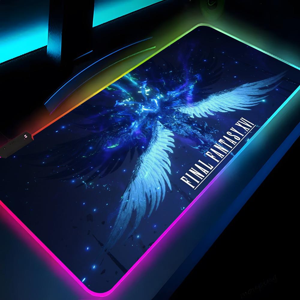 Final Fantasy XVI Mouse Pad Carino Gaming LED 700x300 Tappetino Mouse Tappetini Mouse Tappetini Tavolo Tappetino Scrivania PC Tappetino Tastiera RGB XXL