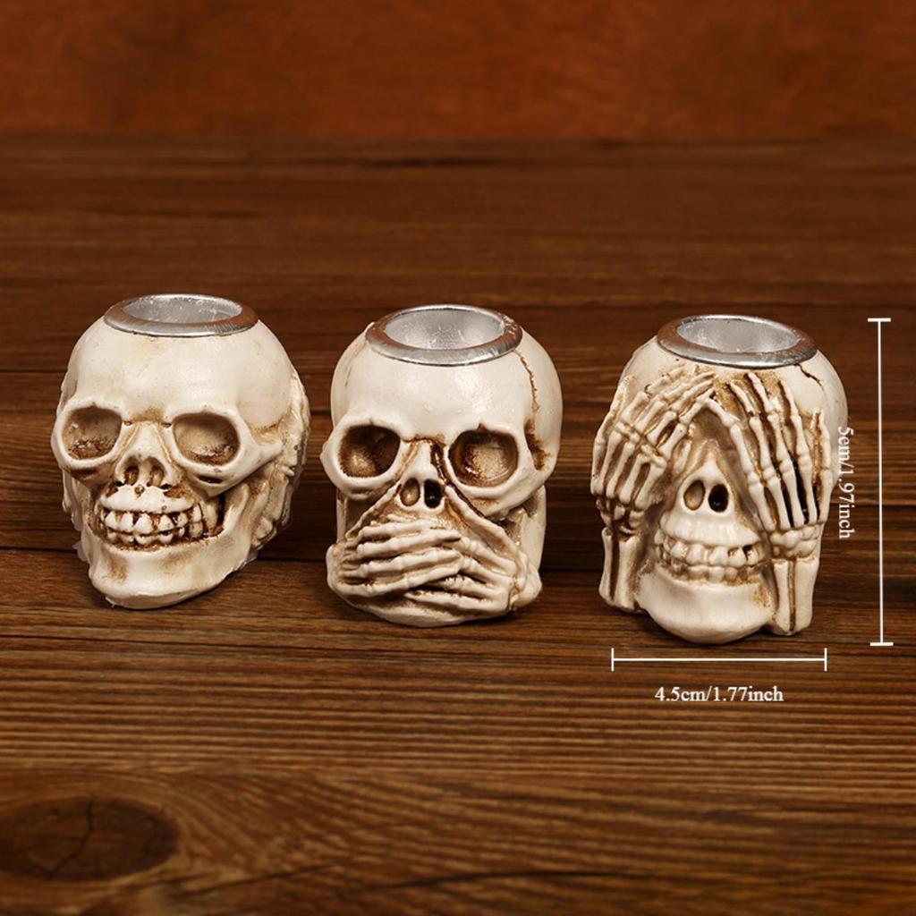 Halloween Skull Resin Figurine - Spooky Tabletop & Entryway Decor, Perfect Gift for Festival