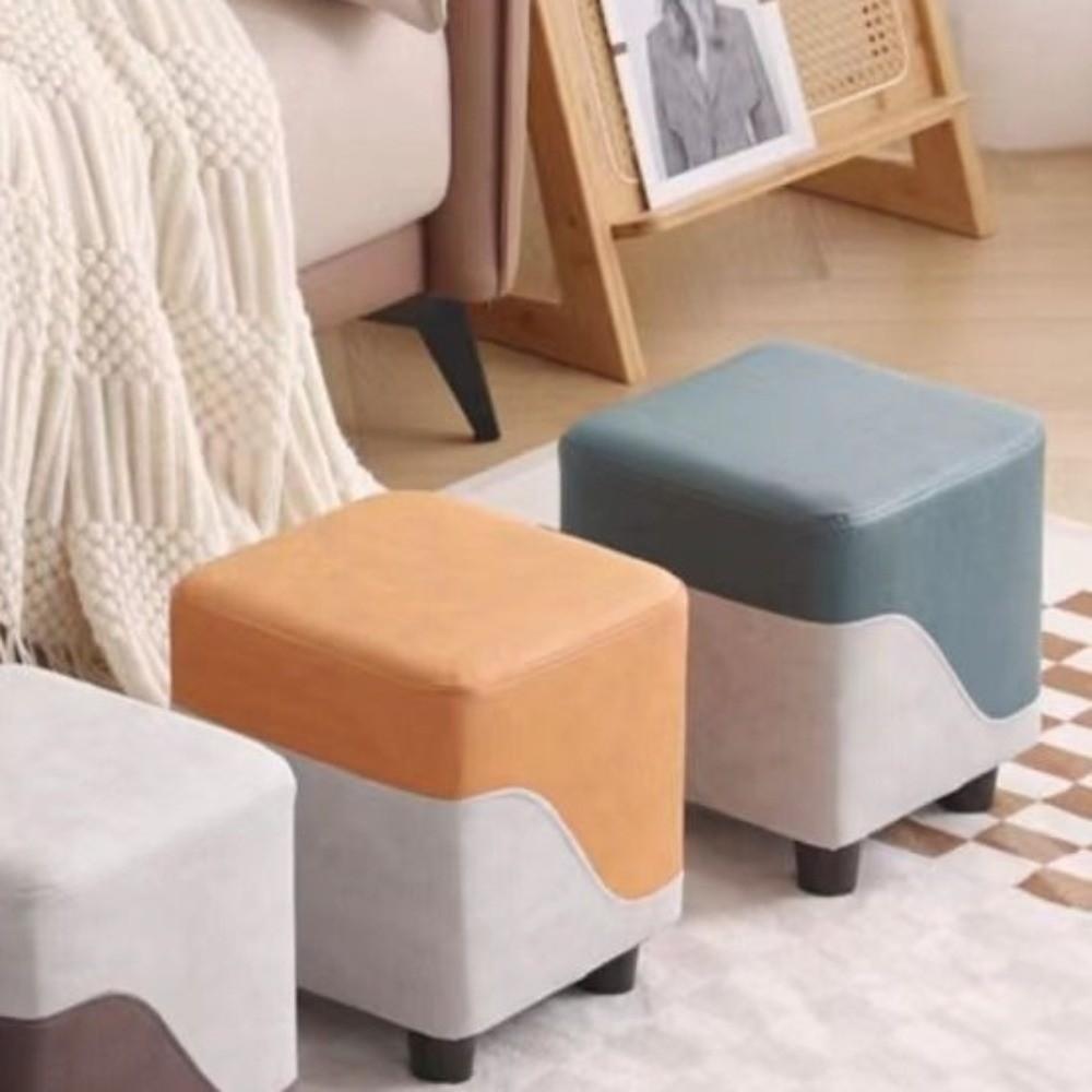 Useful Technical Cloth Small Stool Wooden Breathable Nordic Stool Multifunctional Colorful Shoe Changing Stool Household Use