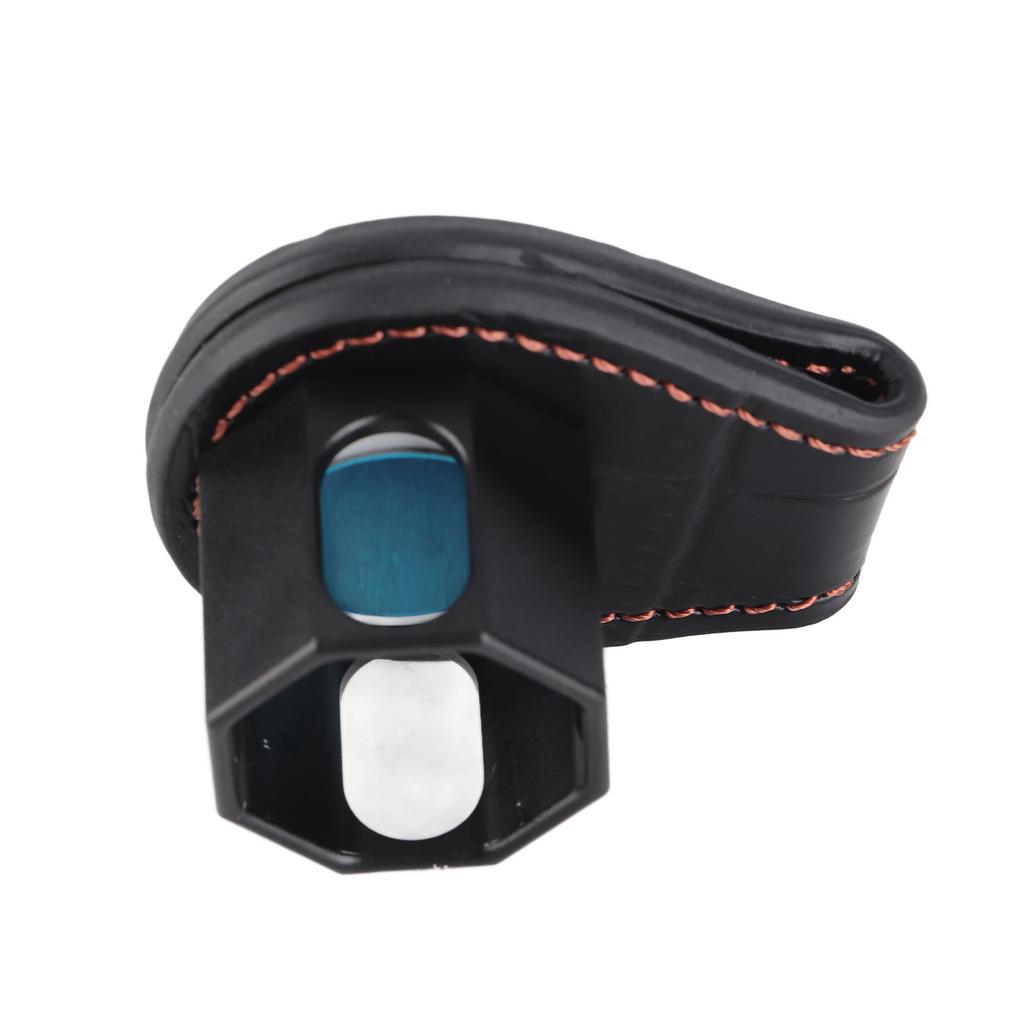 Magnetic Pool Cue Chalk Holder Billiard Chalk Holder Aluminum Alloy and Leather Snooker Tool Accessory Octagonal for Pool Game