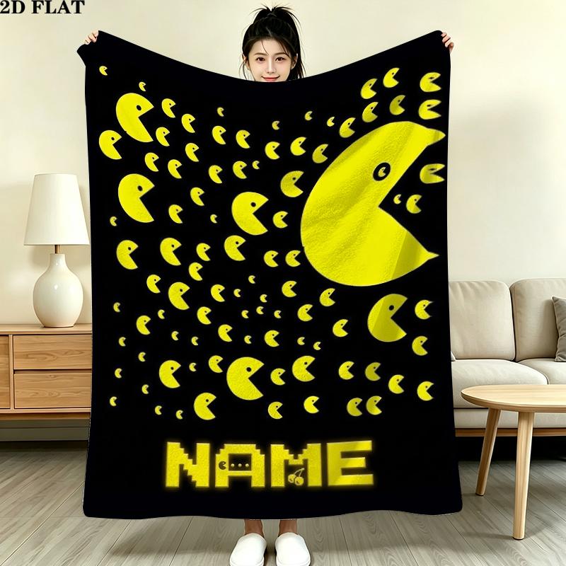 Custom Name,Pac Printed Flannel Blanket, Soft Throw for Bedroom Sofa, Washable, Christmas Present, Great Gift.