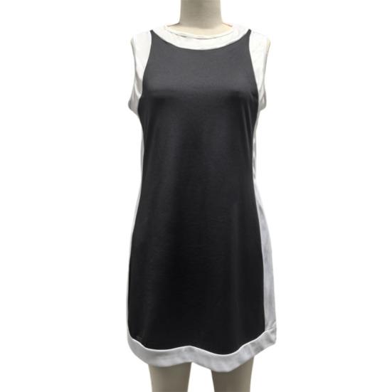 Two Piece Set for Women Summer Boho Color Block Outfits Sleeveless Crewneck Side Slit Mini Dress Casual Lounge Short Sets