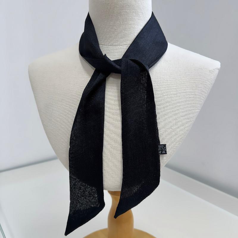 New monochrome women's decorative streamer wrapping bag ribbon solid color linen silk scarf small scarf headband scarf