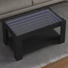  Coffee Table with LED Black 93x53x45 Cm, Wood-based Material