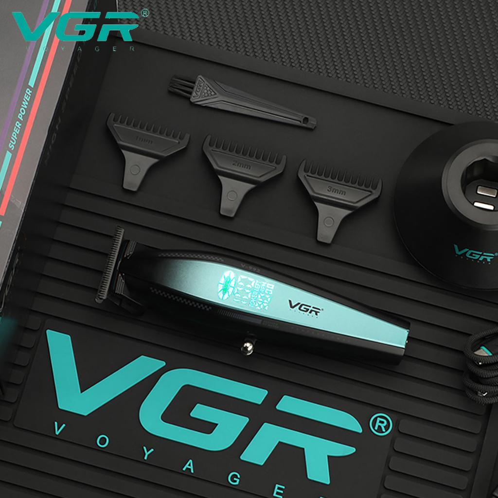 Original VGR V-992 Oil Head Clipper Hair Trimmer Professional Barber Cordless Clipper Electric Hair Cutting Machine Metal Hair Trimmer Digital Display