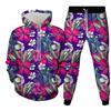 Fashion Floral Flower 3D Print Hoodies Pant Sets Men's Sweatshirts Sweatpants Streetwear Two Piece Suits Tracksuit Man Clothing