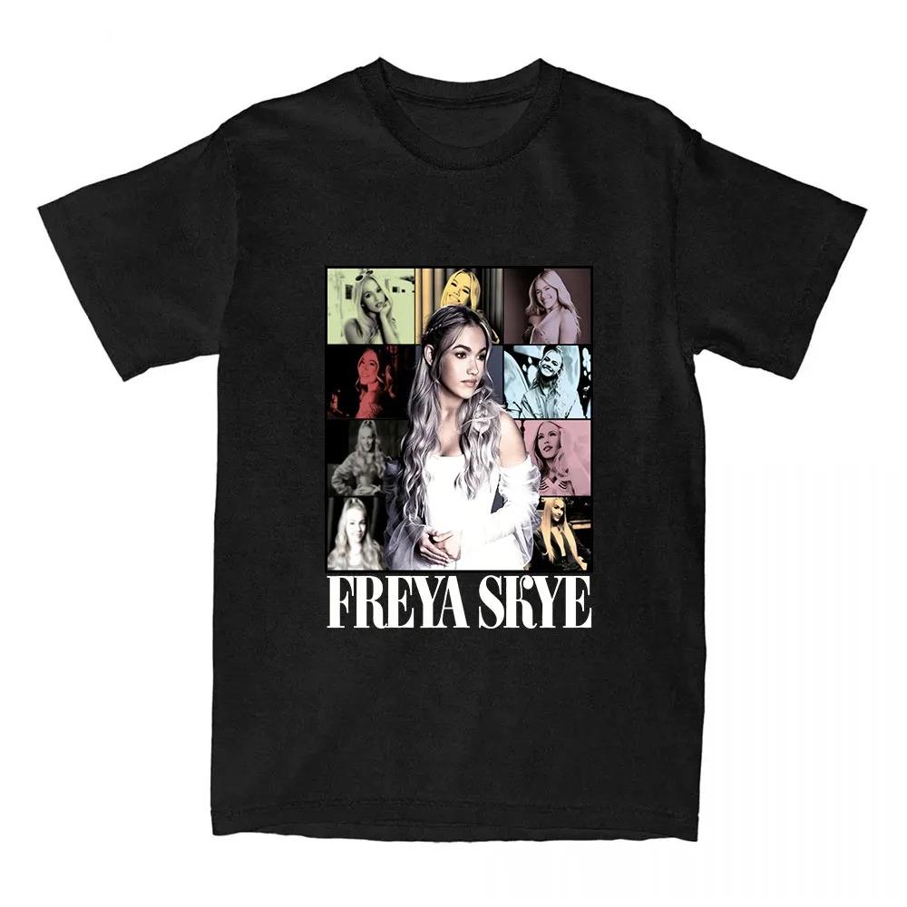 Черная футболка с графическим портретом-коллажем из 9 фотографий Freya Skye | Уличная одежда для фанатов поп-музыки Мерч Футболка 4XL