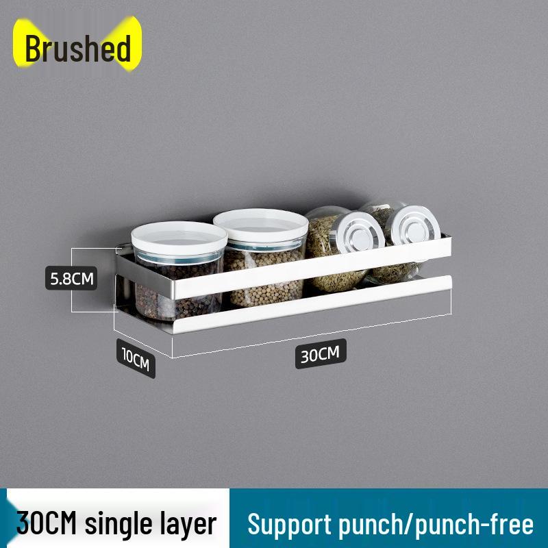 Wall-Mounted 304 Stainless Steel Spice Rack & Bathroom Hanger