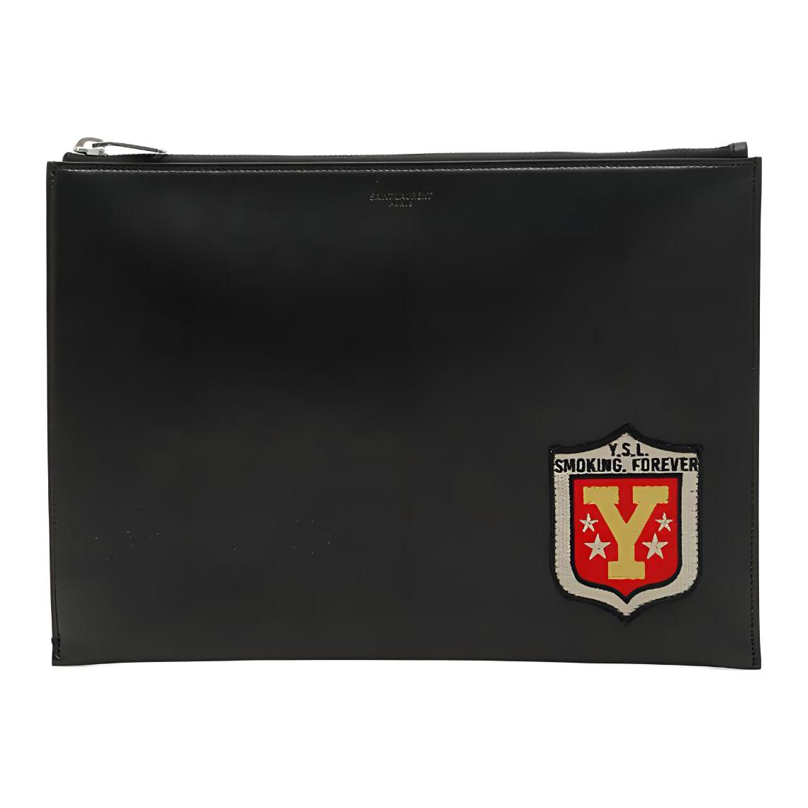 

Новый кожаный клатч-сумка для планшета SAINT LAURENT Regular Мужской Черный 397295-BXRA6-1083 28.4*1.5*21.1CM