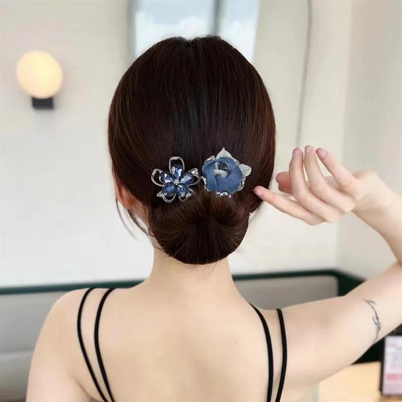 Ins Style Elegant Lazy Hair Curler Fshion Flower Fashion Flower Roller Hair Curler Lazy Hairpin Butterfly Hair Clips For Girls