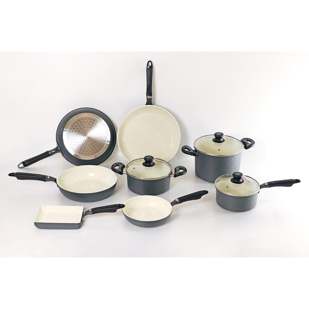 LIV PLUS Arietta Ceramic 20cm Casserole Pot, Dark Gray, ND-3617, Induction and Gas Compatible