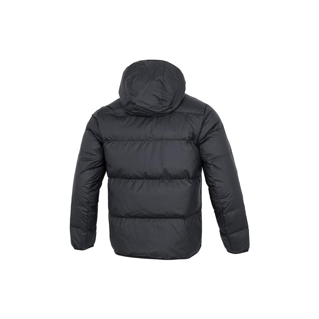 Nová pánská péřová bunda s kapucí a kapsami na zip s potiskem loga Nike Černá DV1132-010