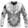 Gensere for menn 3D Print Vikings Classic Wolf Herre Hettegensere Jakke Vår Høst Mote Gensere Hip Hop Punk Oversized Clo