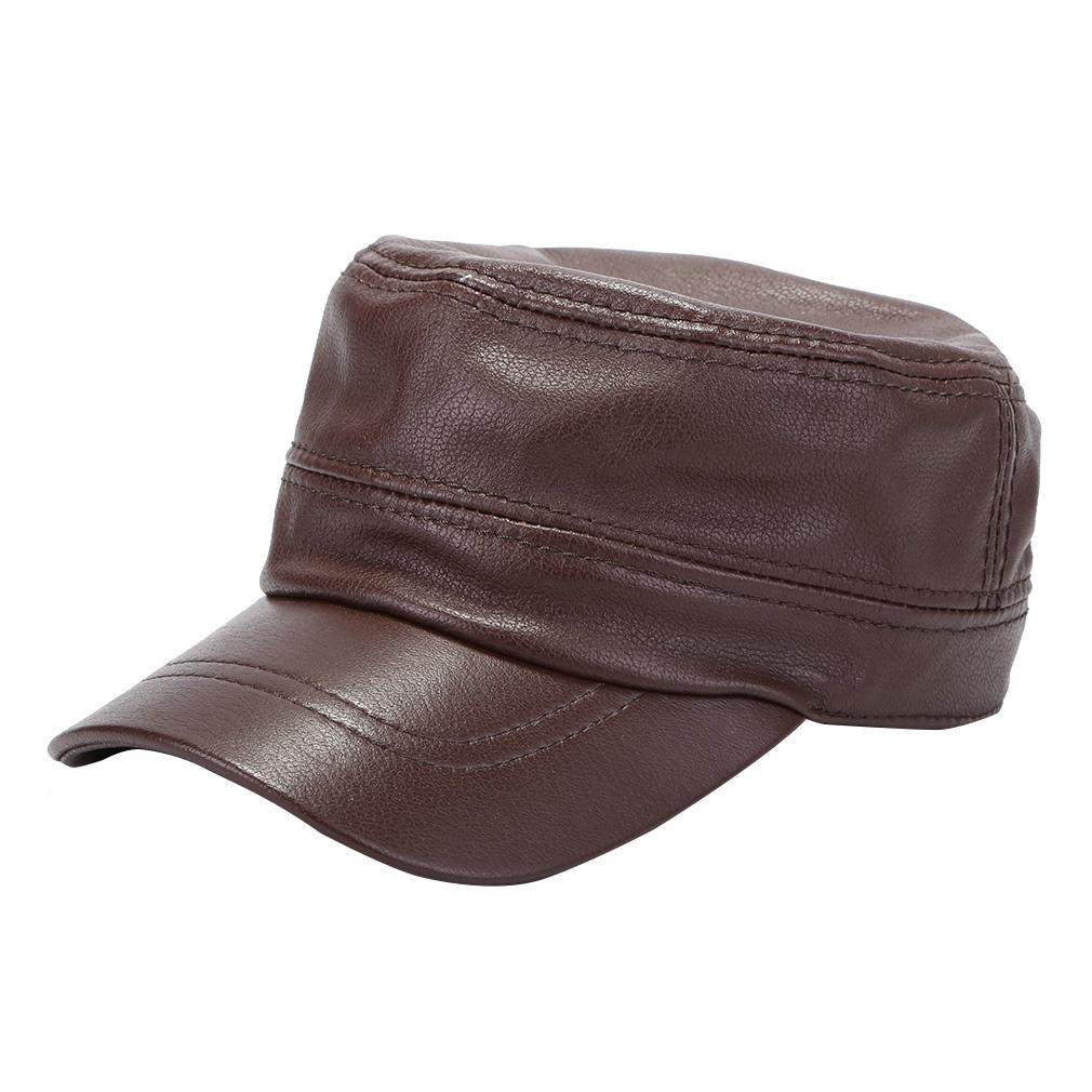 Men's Lambskin Leather Baseball Cap - Adjustable Winter Hat For Outdoor Sports, Windproof & Stylish - View #13