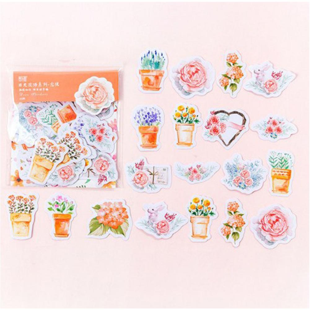 45pcs/set Kawaii Journal Cute Diary Flower Stickers Scrapbooking Stationery Decoration