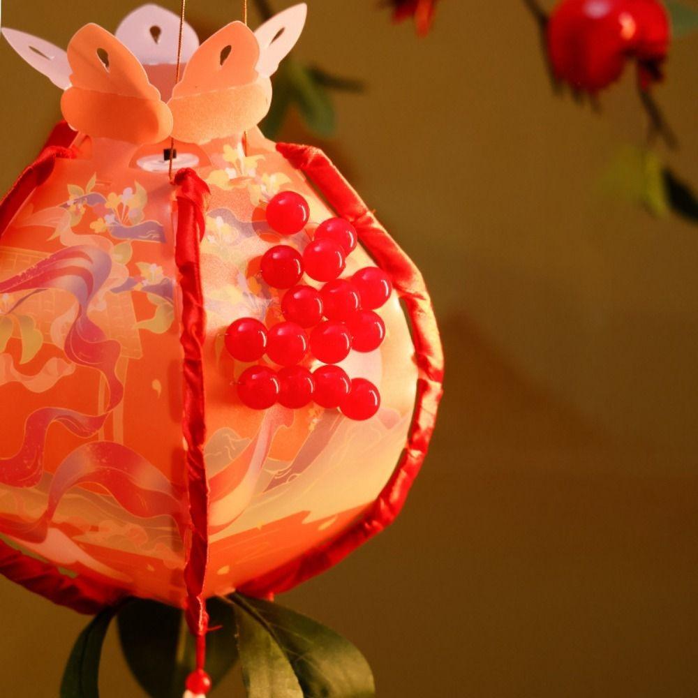 Glowing Pomegranate Lantern Chinese Style Handheld Lanterns Mid-Autumn Lanterns  Lantern Festival