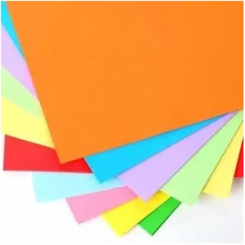 Eclet Neon Origami Paper 15 Cm X 15 Cm Pack of 100 Sheets (10 Sheet X 10 Color) Fluorescent Color Both Side Coloured For